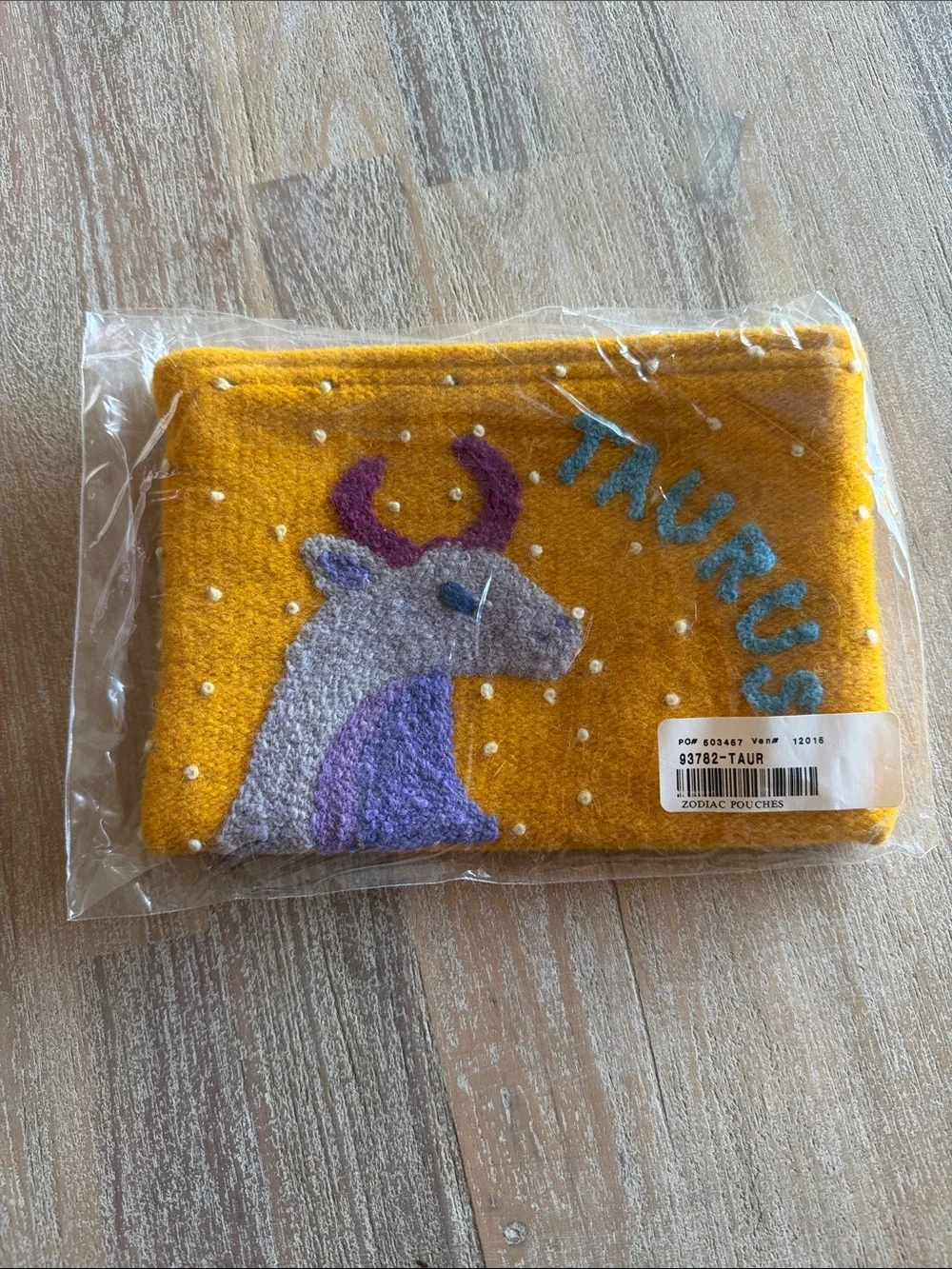 Jenny Krauss Taurus Yellow Zodiac Pouch